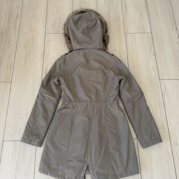 Laundry By Shelli Segal Long Parka Women’s XS Faux Fur Hooded Coat Green - Picture 11 of 14